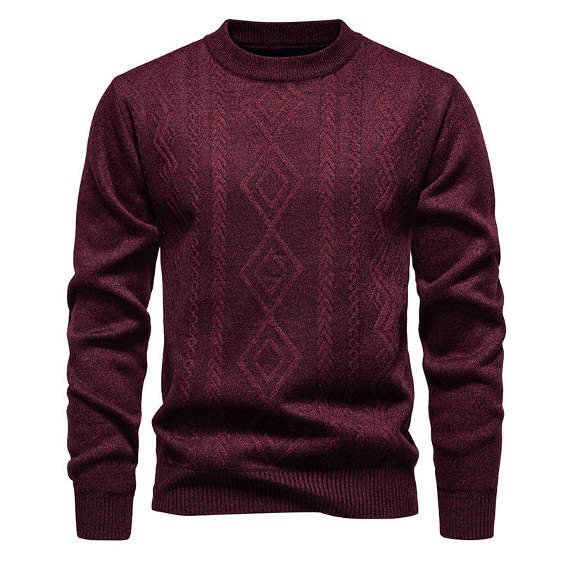 Herren Feinstrickpullover mit Rauten‑Jacquard und geripptem Saum Drune