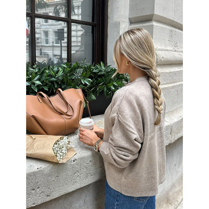 Damen leichte Strickjacke mit Knopfdetails und modischem Schnitt Drune