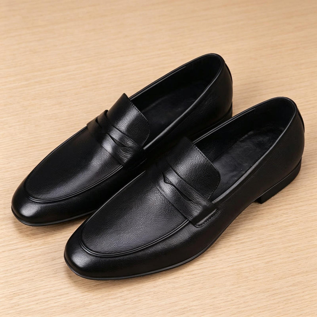 Herren Elegante Lederschlüpfschuhe Drune