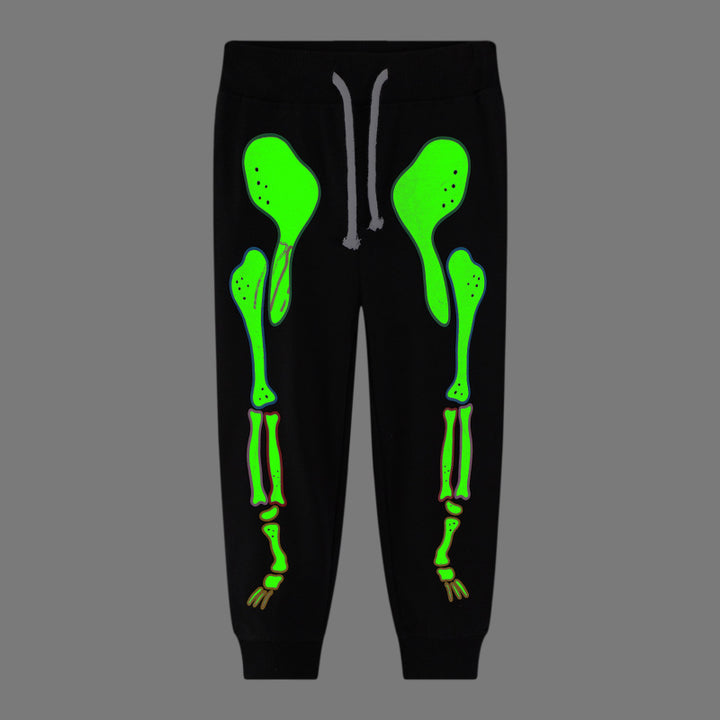 Herren Freizeit-Jogginghose mit leuchtendem Skelett-Design Drune