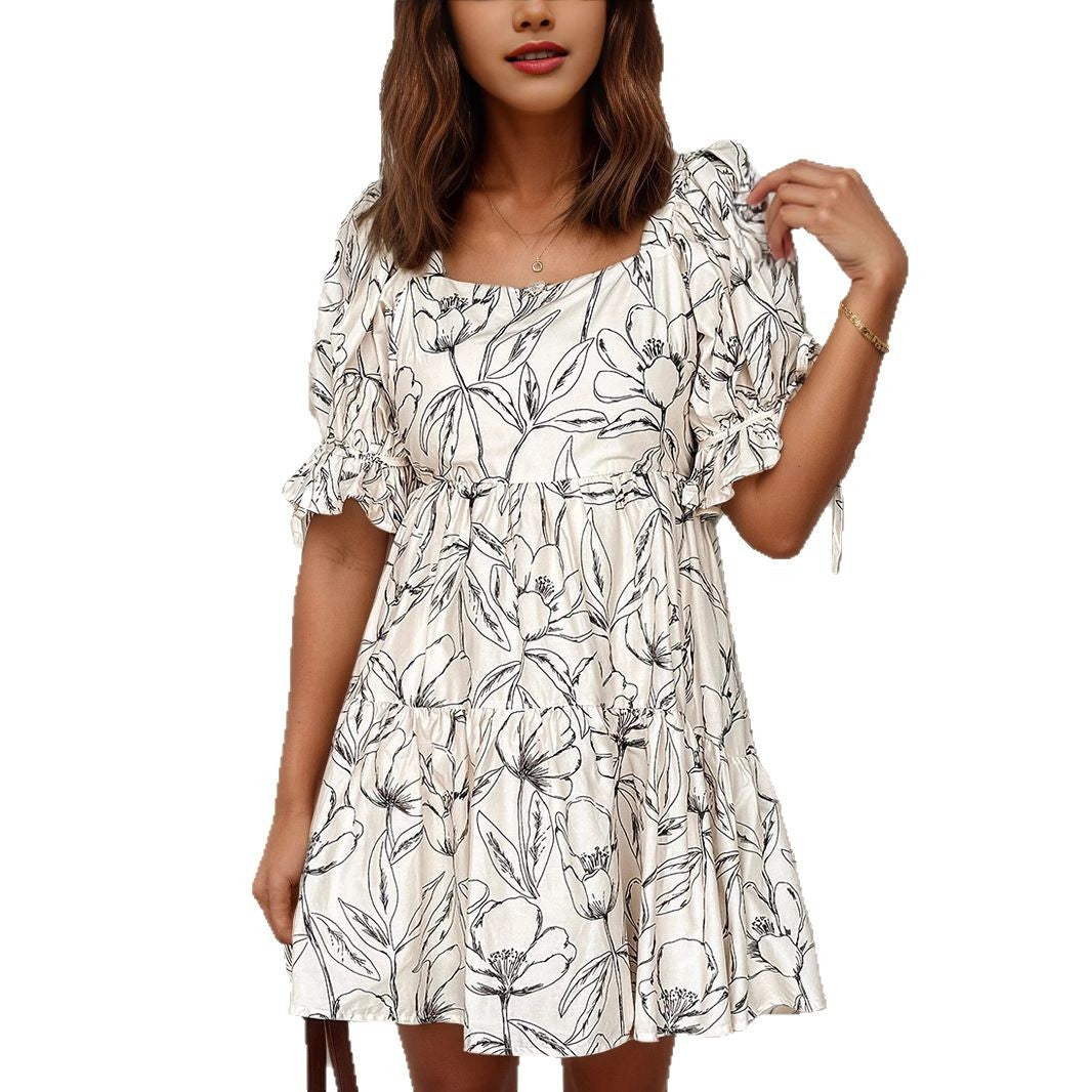 Damen verspieltes Sommerkleid mit Blumenmuster Drune
