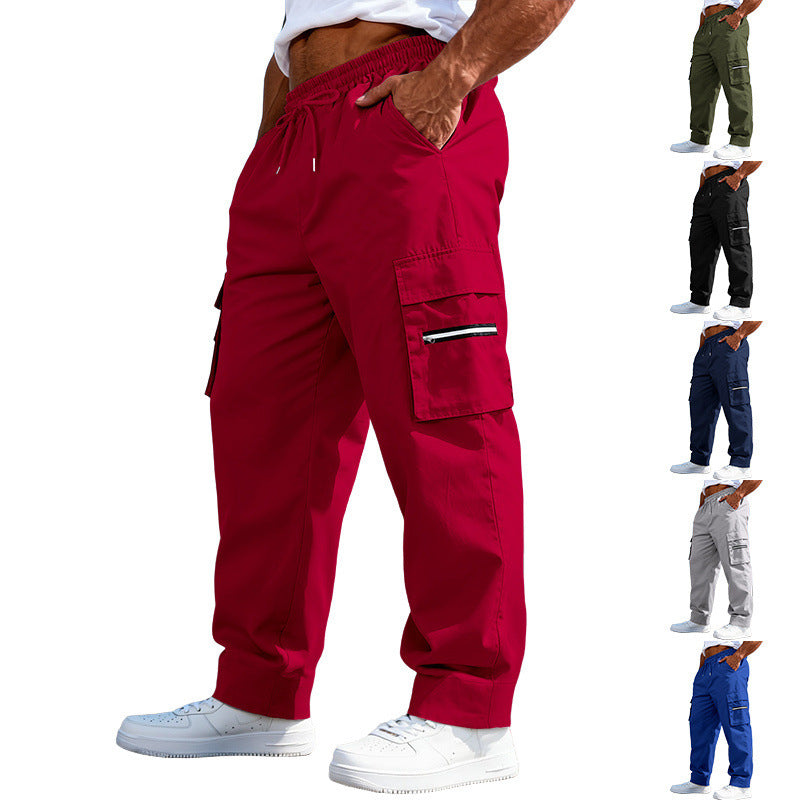 Herren Cargo-Freizeithose mit elastischem Bund, Tunnelzug & Zip-Taschen Drune