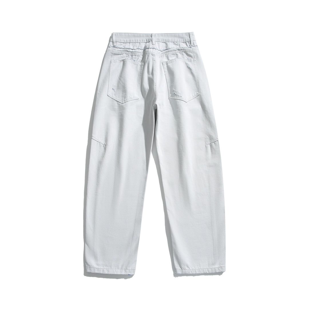 Damen Hochtaillierte Relaxed-Fit-Jeans mit sichtbarer Knopfleiste und Cargo-Seitennähten Drune