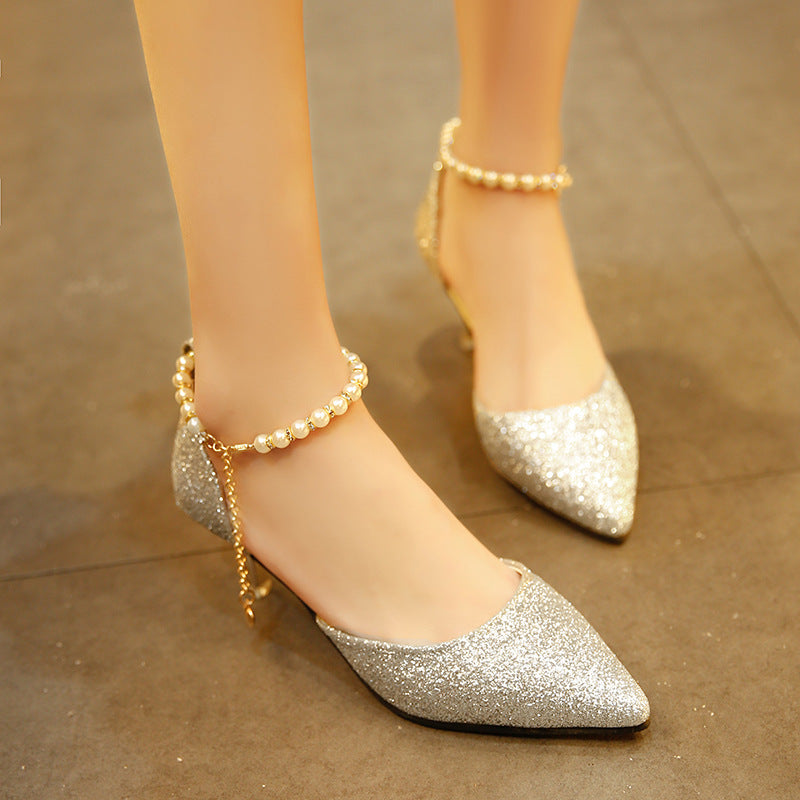 Damen Glitzernde Heels mit elegantem Perlenakzent und komfortablem Fußbett Drune