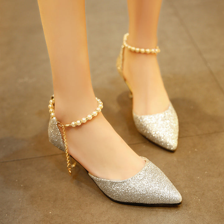 Damen Glitzernde Heels mit elegantem Perlenakzent und komfortablem Fußbett Drune