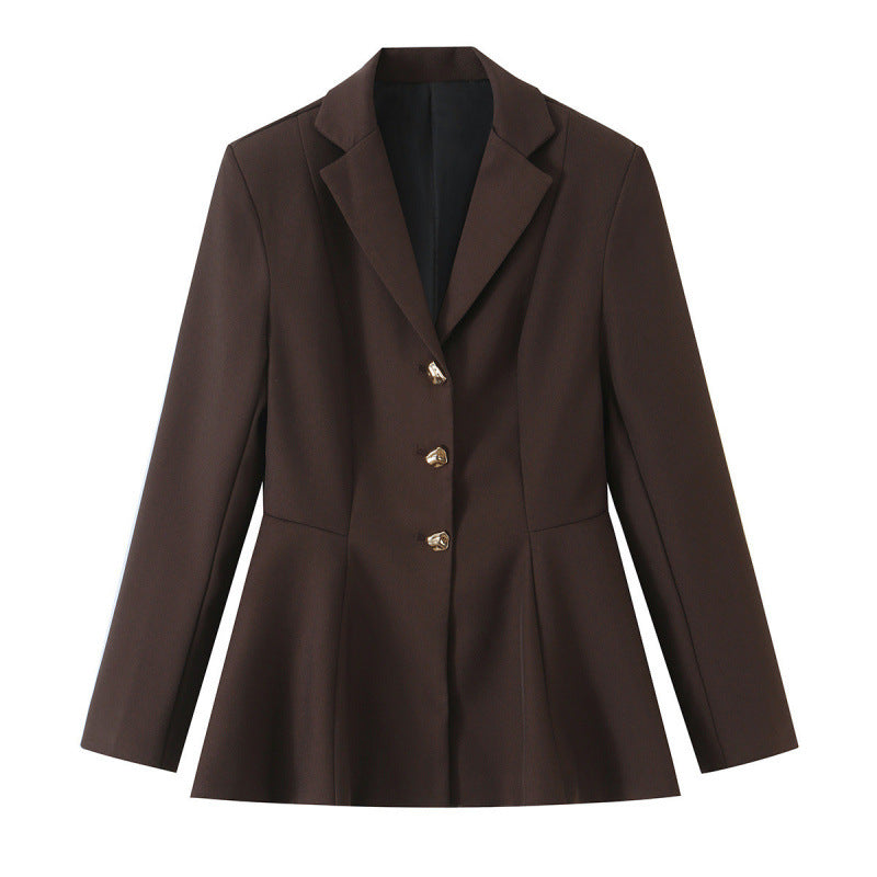 Damen Taillierter Blazer mit Schößchen, Reverskragen und Wiener Nähten Drune