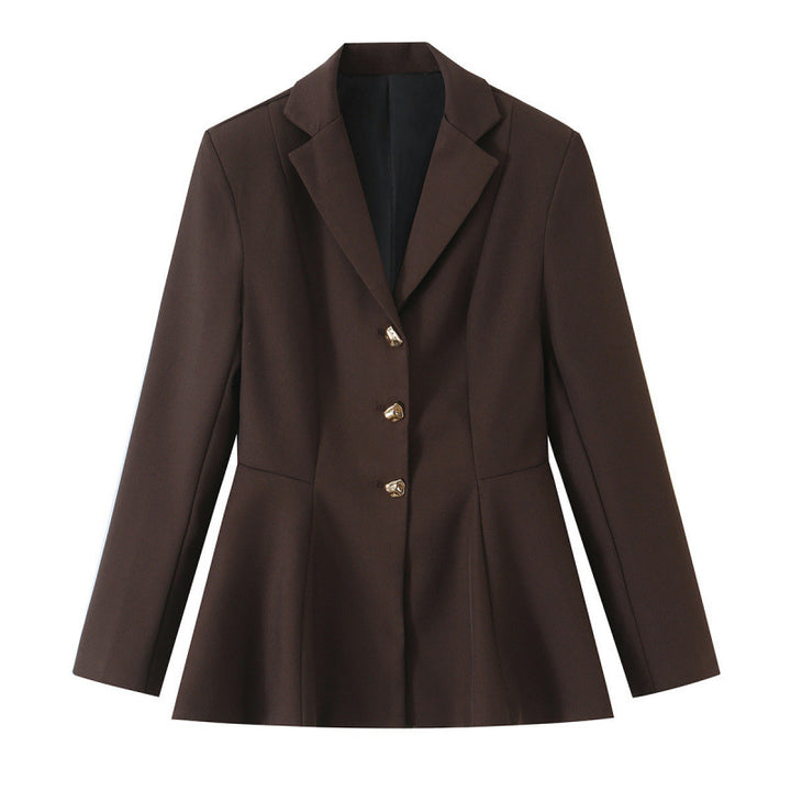 Damen Taillierter Blazer mit Schößchen, Reverskragen und Wiener Nähten Drune