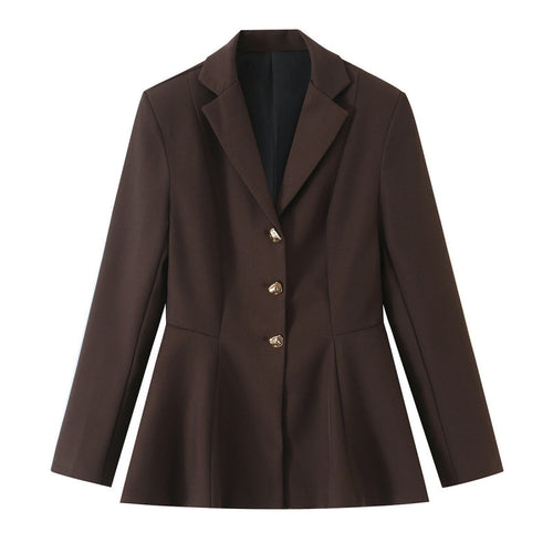 Damen Taillierter Blazer mit Schößchen, Reverskragen und Wiener Nähten Drune