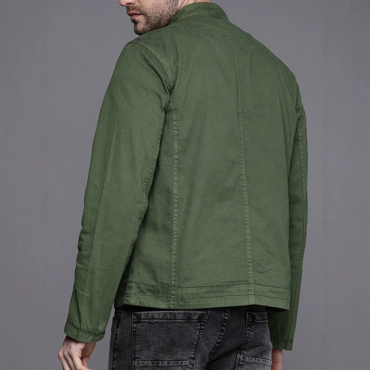 Herren Modische Übergangsjacke mit Reißverschluss und Taschen