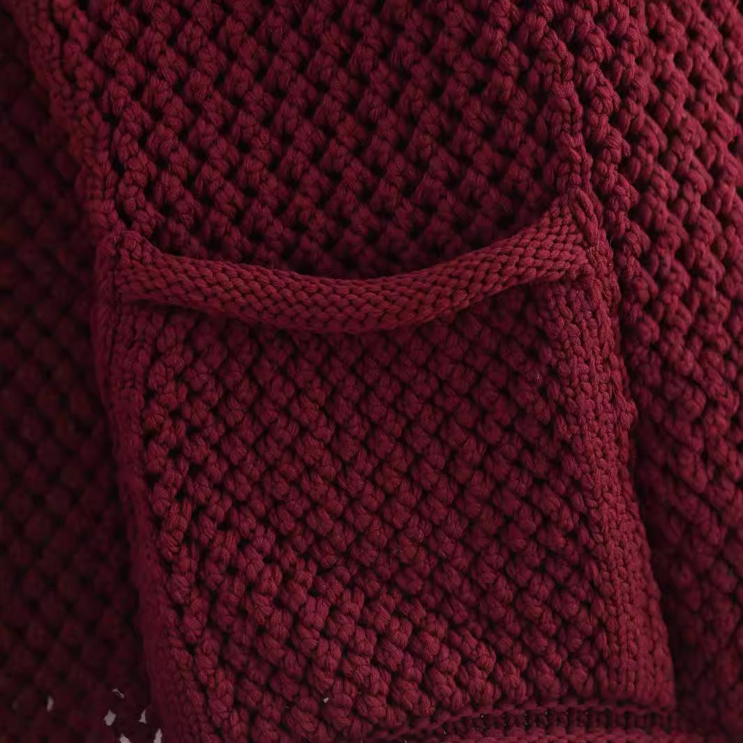 Damen Strickjacke mit strukturiertem Gewebe und metallischen Knöpfen Drune