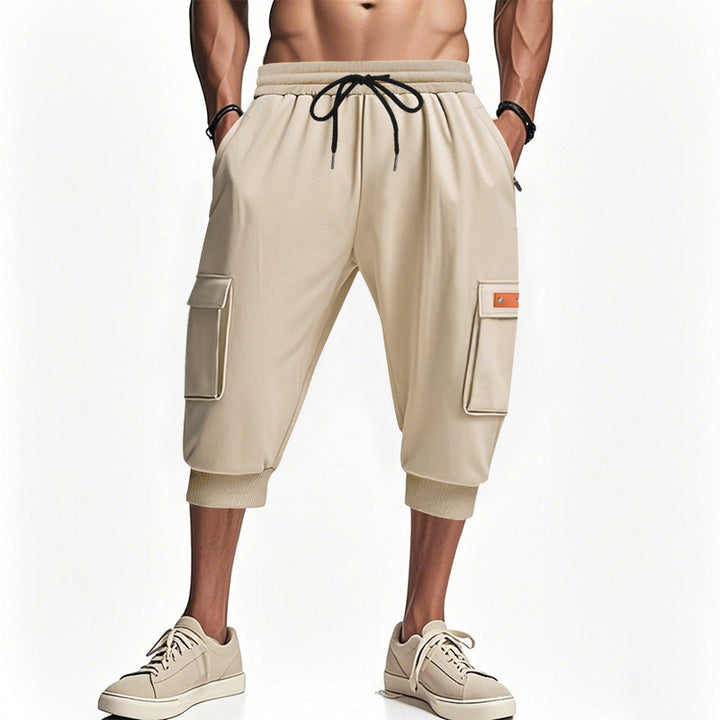 Herren lässige Cargo-Shorts mit Taschen und elastischem Bund Drune