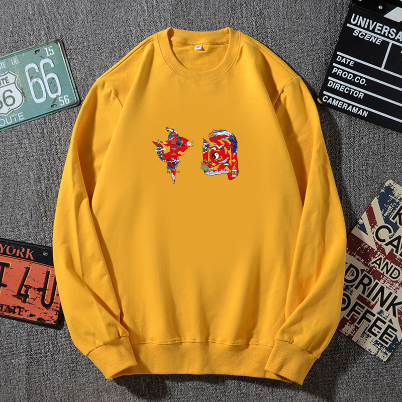 Unisex Oversize Sweatshirt mit Rundhalsausschnitt und dezenter Grafikapplikation Drune