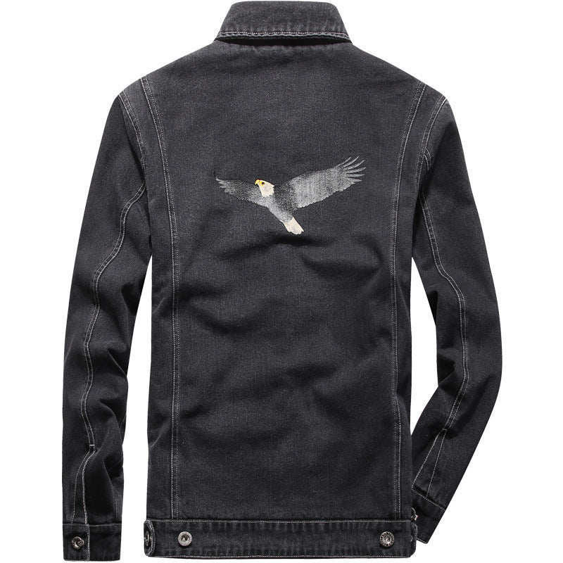Herren Jeansjacke mit Used-Effekt, aufgesetzten Taschen und eingesticktem Rissdetail Drune