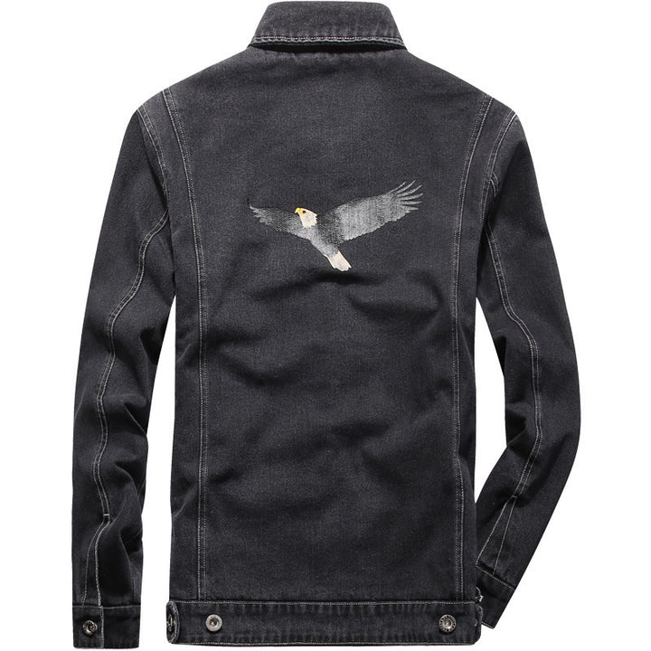Herren Jeansjacke mit Used-Effekt, aufgesetzten Taschen und eingesticktem Rissdetail Drune