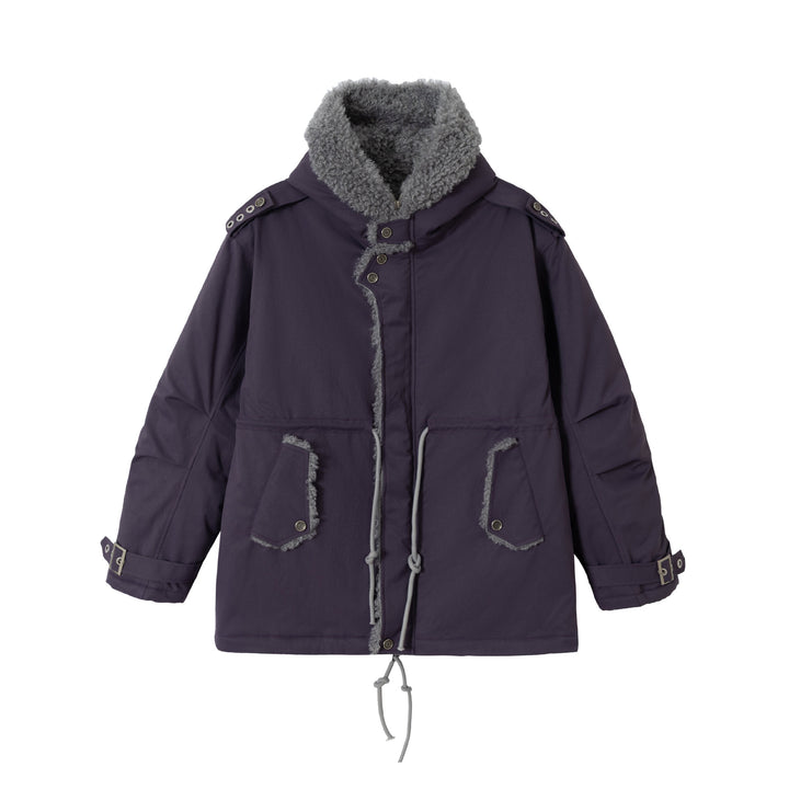 Damen Kurzparka mit Teddyfutter, Tunnelzug und Schnallenärmeln Drune