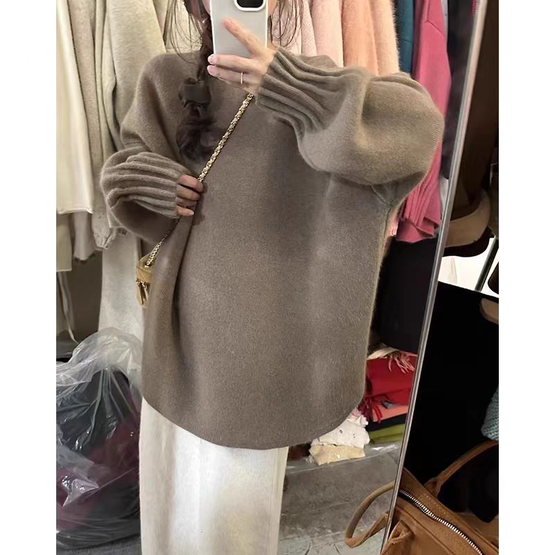 Damen lässiger Pullover mit strukturiertem Ärmel-Wickeldesign Drune