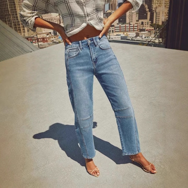 Damen Hochtaillierte Mom-Jeans mit einzigartigem Schnitt Drune