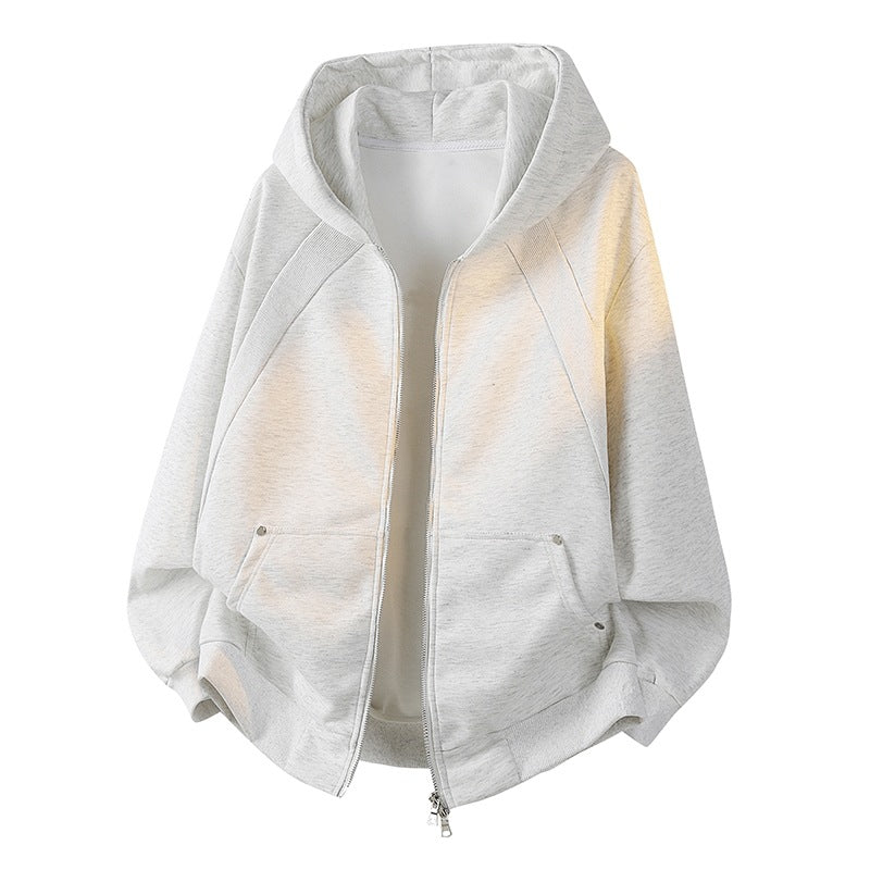 Damen Oversize Kapuzen‑Zipjacke mit Raglanärmeln & Eingrifftaschen Drune