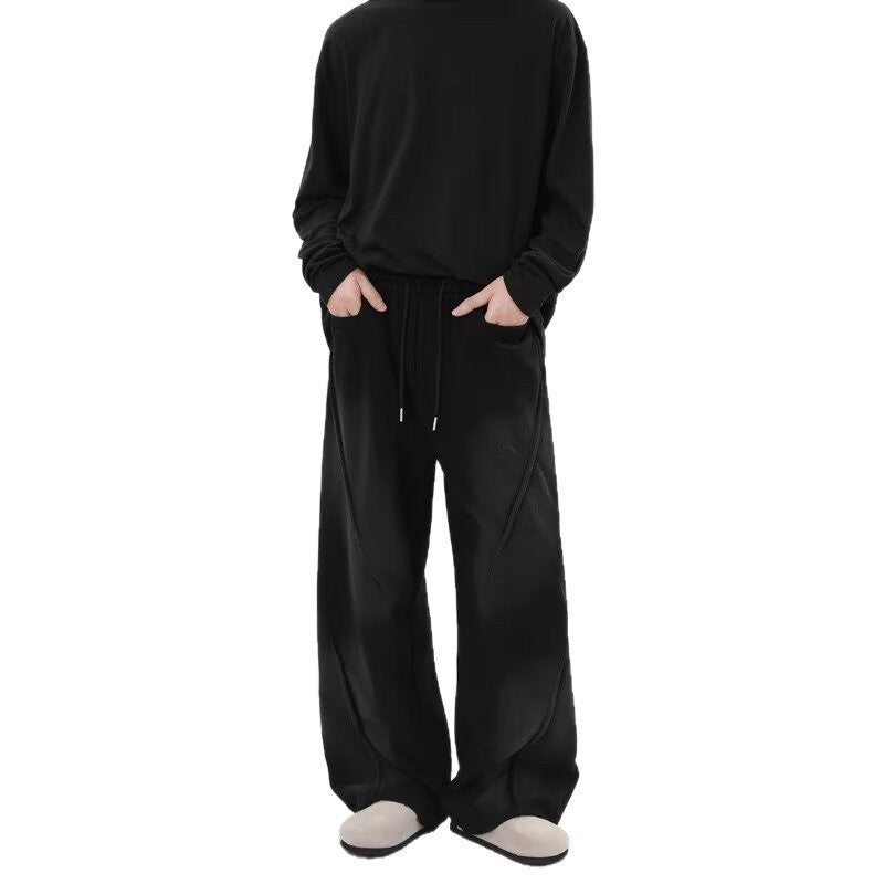 Herren Extreme Oversize Jogginghose mit extra weitem Bein, Kordelzug und Eingrifftaschen Drune