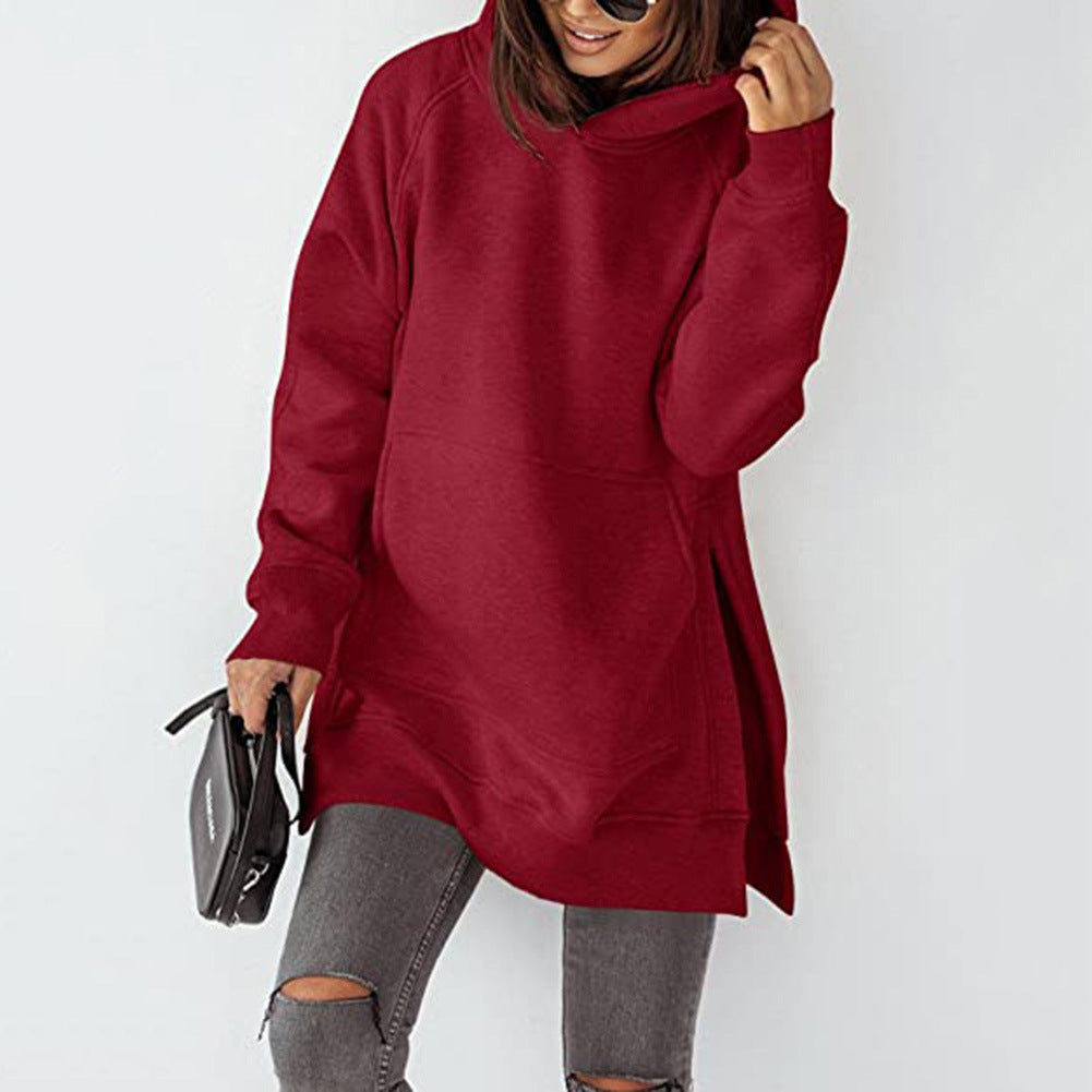 Damen Oversized Kapuzenpullover mit seitlichen Schlitzen und modischem Design Drune