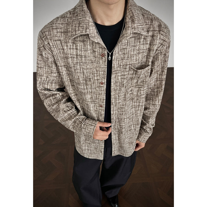 Herren Strukturierte Freizeit-Bluse Drune