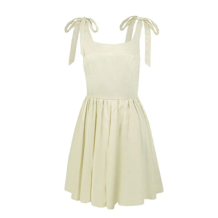 Damen lässiges Sommerkleid mit Schleifen Drune