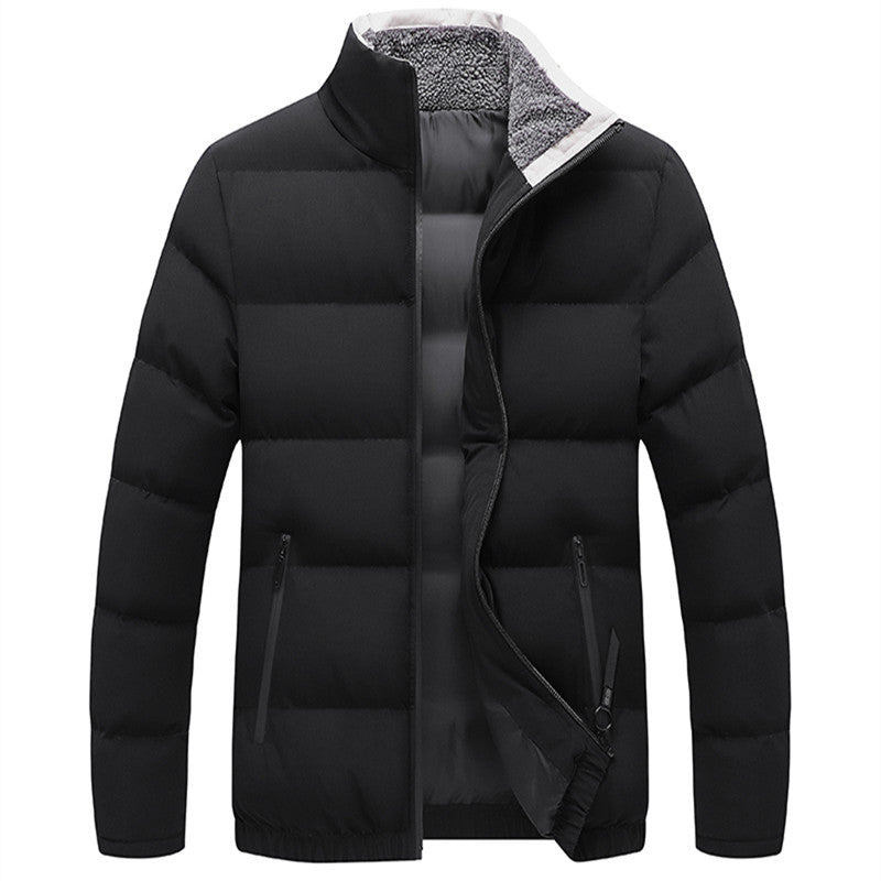 Herren Wattierte Steppjacke mit Sherpa-Innenkragen, winddichter Membran und Reißverschlusstaschen Drune