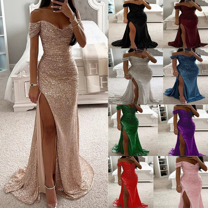 Damen Abendkleid mit schimmernden Pailletten Drune
