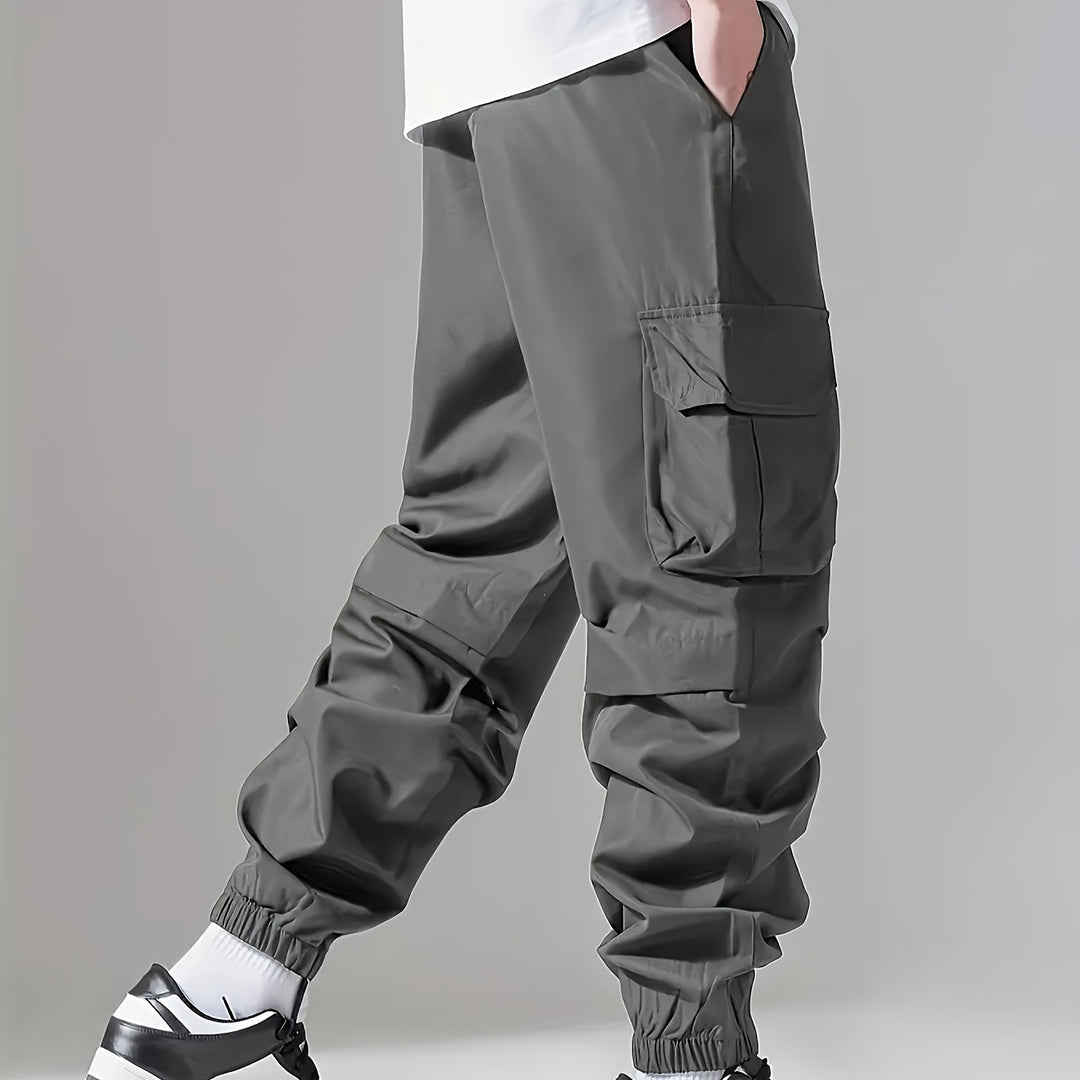 Herren Cargo-Jogginghose mit Kordelzug, Mehrfachtaschen & elastischen Bündchen Drune