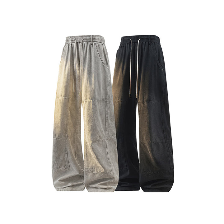 Herren Weite Baggy-Cargohose aus Baumwoll-Twill mit elastischem Bund und Knie-Patch Drune
