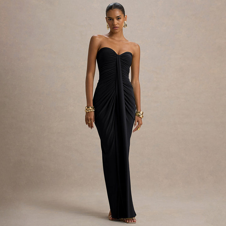 Damen Glamouröses Abendkleid mit raffiniertem Drapierungsdesign Drune