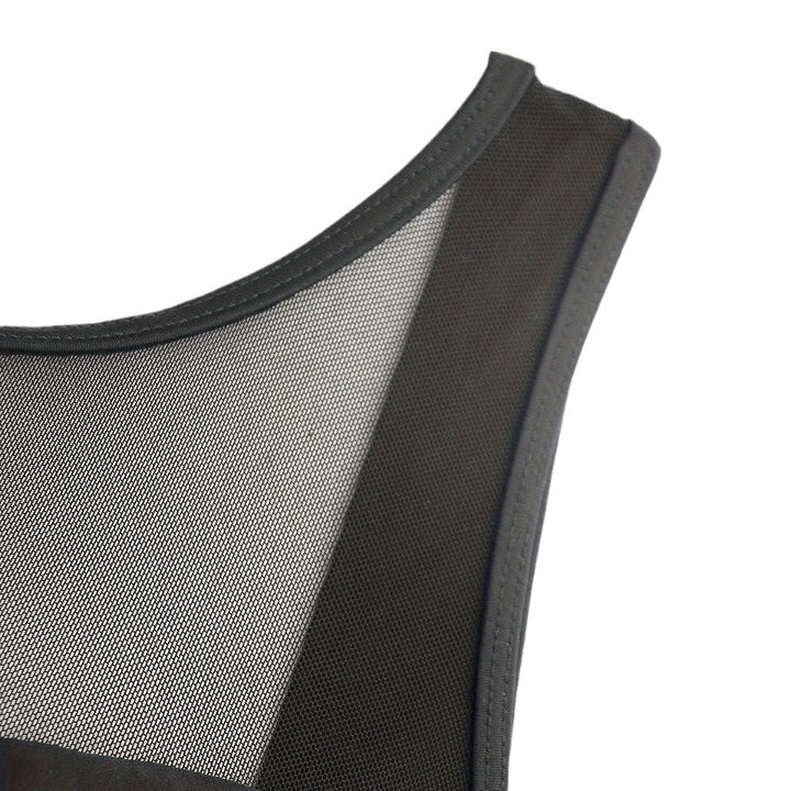 Damen Hochgeschlossener Badeanzug mit transparenten Mesh-Details Drune