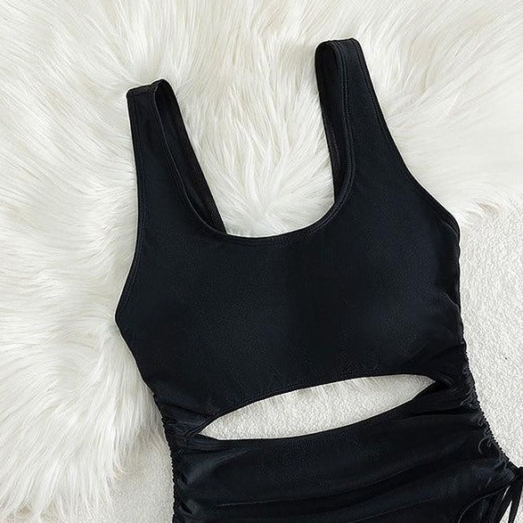 Damen Einteiler Badeanzug mit seitlichen Cut-Out-Details Drune