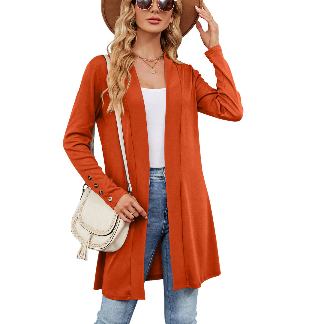 Damen longline Cardigan mit modischen Knopfdetails und offener Front Drune