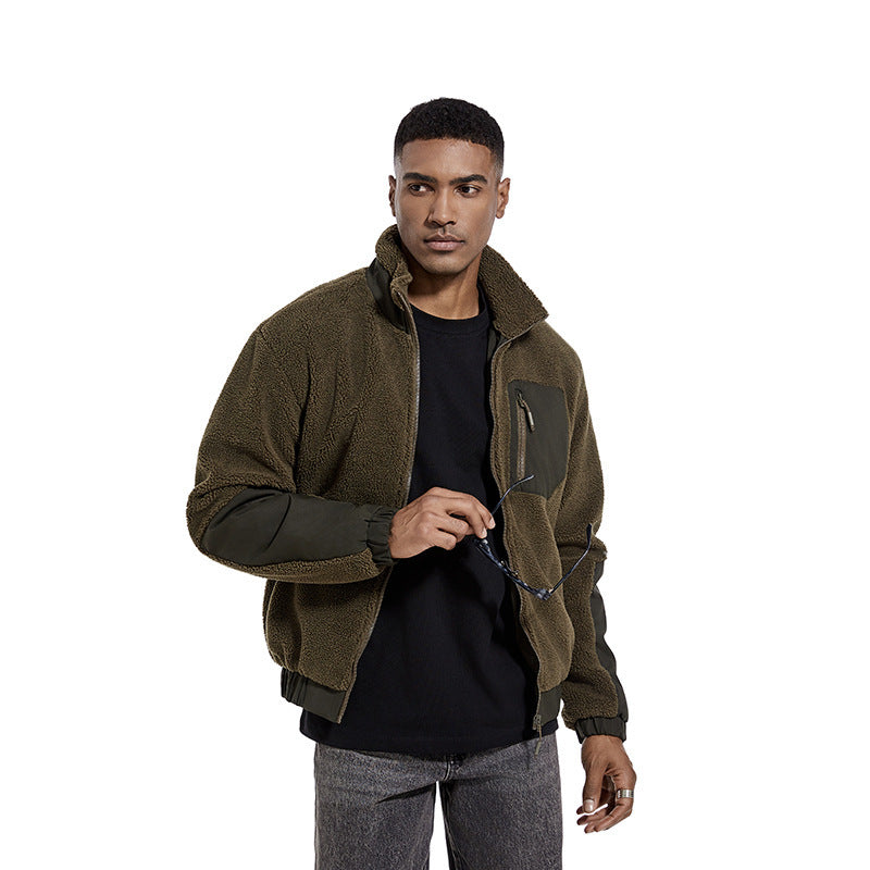 Herren Kuschelige Fleecejacke mit hohem Kragen Drune