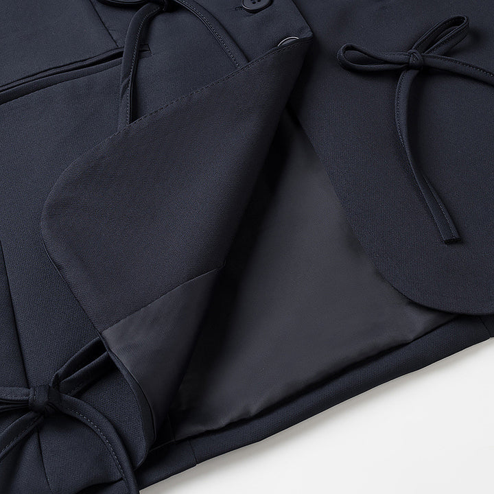 Damen Boxy‑Blazer mit dekorativen Schleifen, Reverskragen und legerer Silhouette Drune