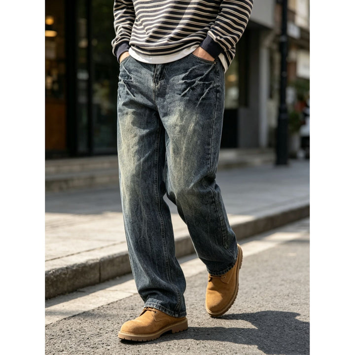 Herren Bequeme und lässige Weit geschnittene Jeans Drune