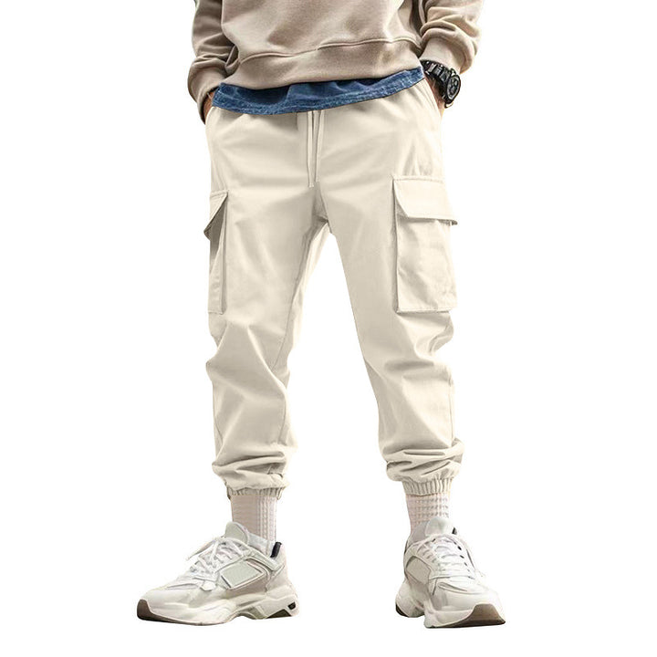 Herren Tapered Cargo-Jogginghose mit Kordelzug, aufgesetzten Klappentaschen und elastischen Bündchen Drune