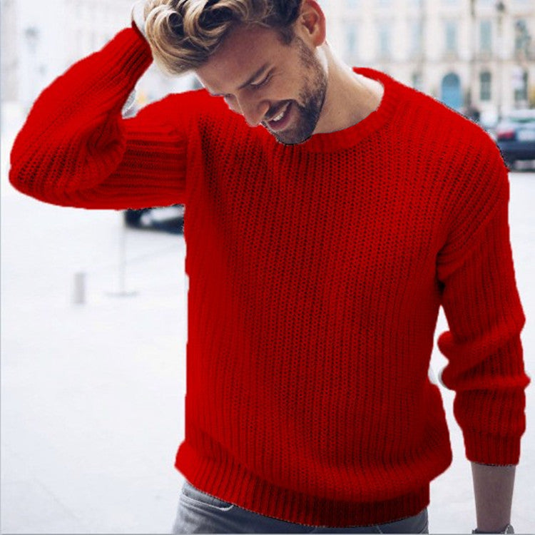 Herren Strickpullover mit modernem Strukturmuster und Rundhalsausschnitt Drune