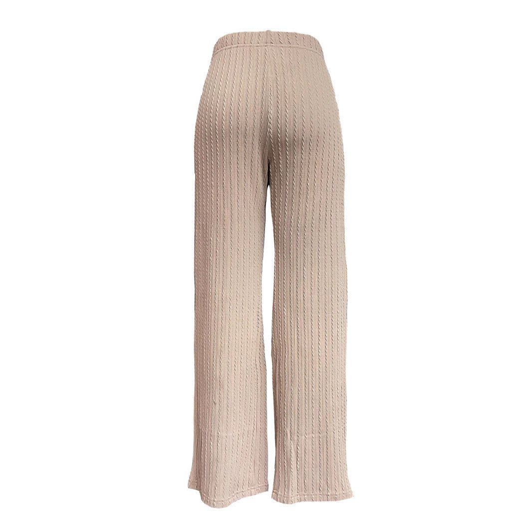 Damen Weitgeschnittene Strickhose mit raffiniertem Strukturmuster Drune