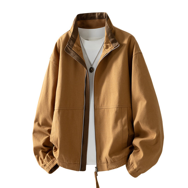 Herren Lässige Übergangsjacke mit hohem Kragen Drune