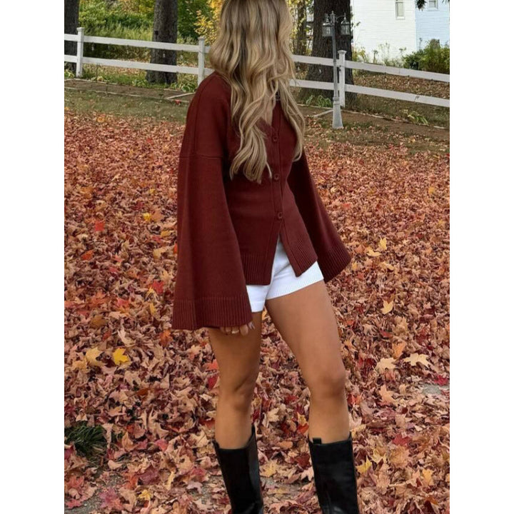 Damen Oversized Strickcardigan mit langen Ärmeln Drune