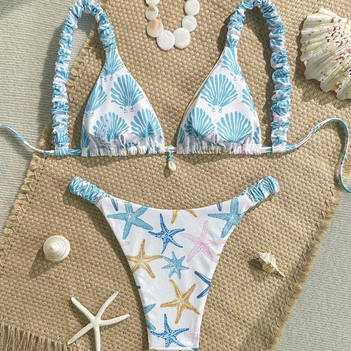 Damen Triangel-Bikini mit maritimem Sternenmotiv Drune