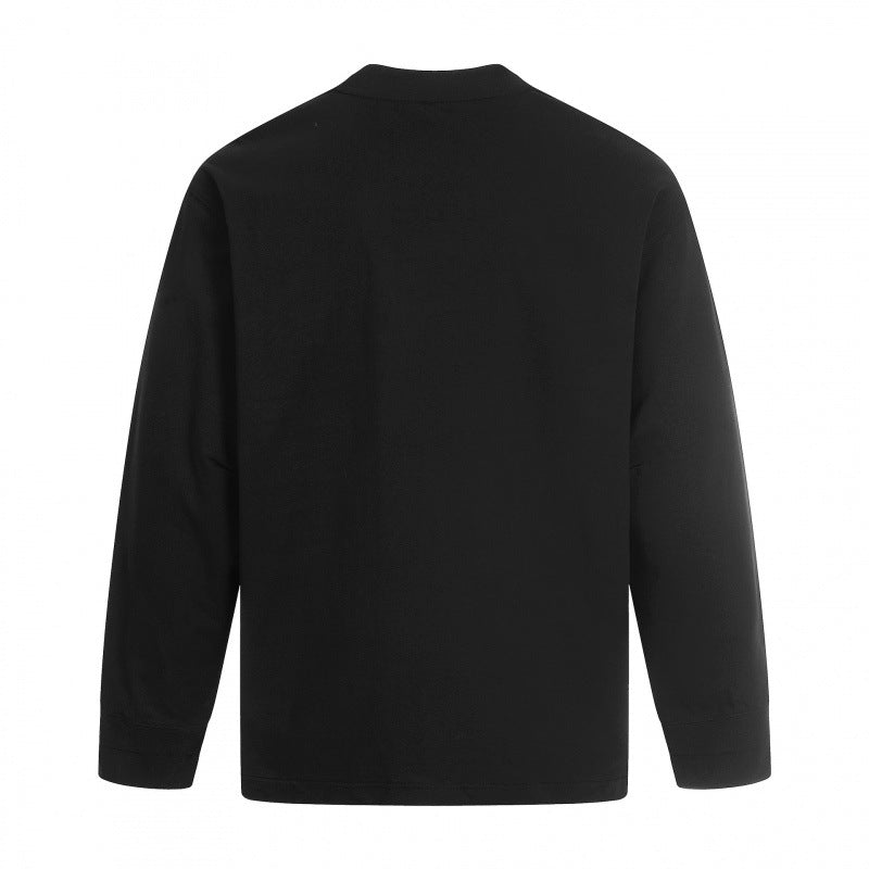 Unisex Langärmeliges Oversize-Basic-Shirt mit Rundhalsausschnitt Drune