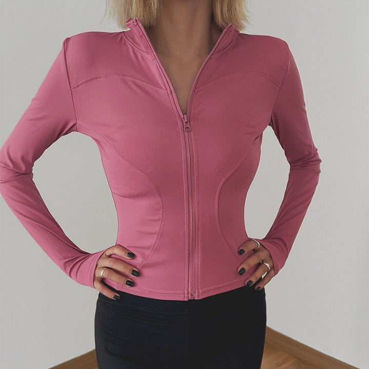 Damen sportliche Jacke mit durchgehendem Reißverschluss Drune