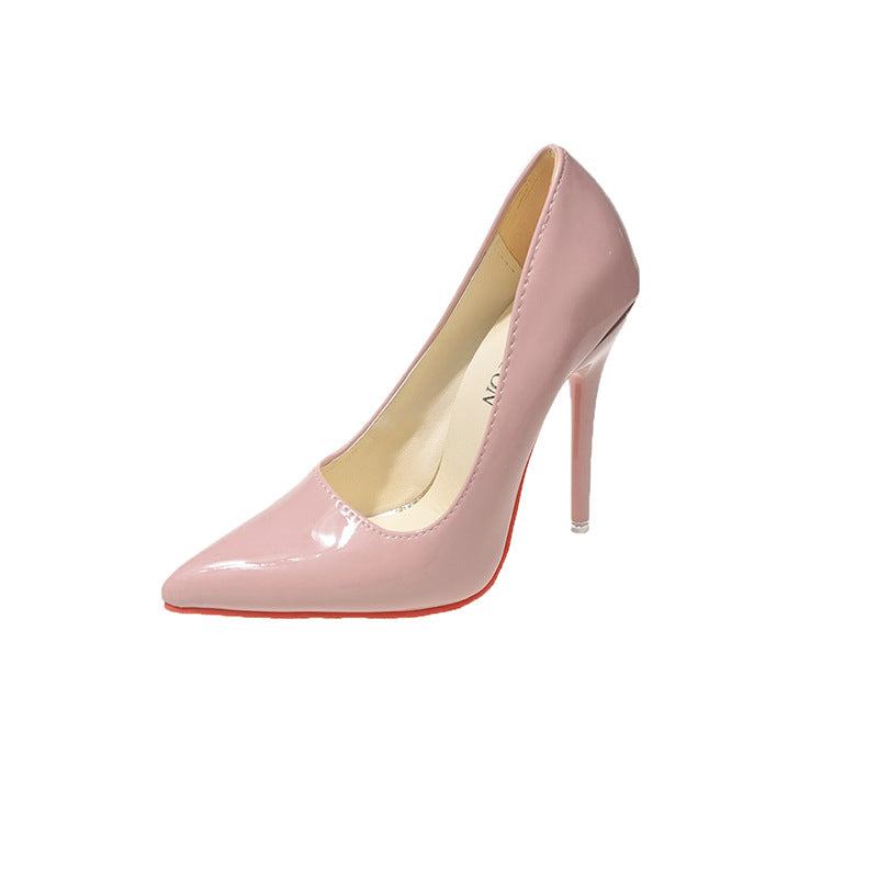 Damen Klassische High Heels mit spitz zulaufendem Design und hochglänzender Oberfläche Drune