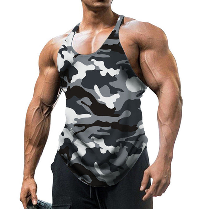 Herren ärmelloses Fitnessshirt im modernen Camouflage-Design Drune