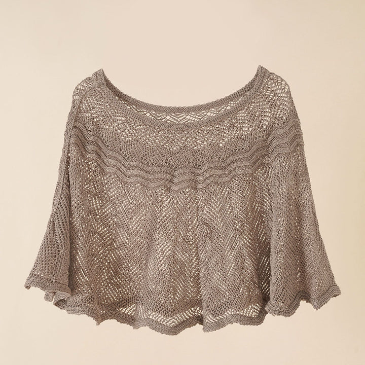 Damen luftiger Strickponcho im modernen Design Drune