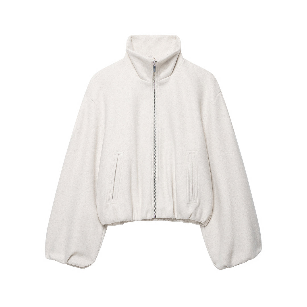 Damen Leichte wattierte Windjacke mit Stehkragen und Polka‑Dot‑Print Drune