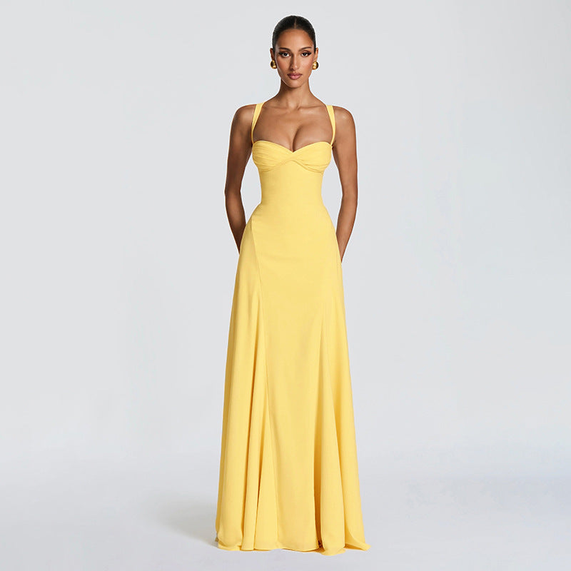 Damen Elegantes Abendkleid mit tailliertem Schnitt und verstellbaren Trägern Drune